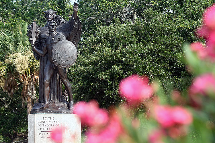 The memorial to the Confederate Defenders of Charleston in White Point Gardens in downtown Charleston  � Mike Lynaugh