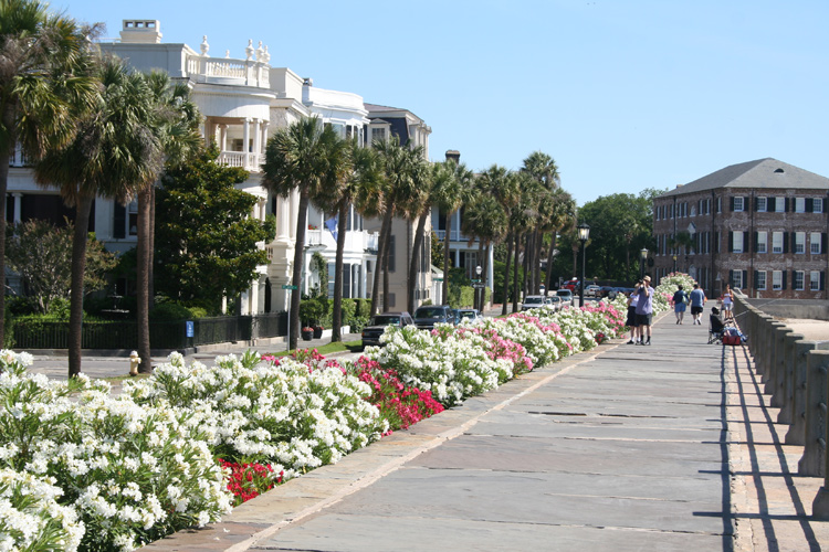 People enjoy a beautiful day at the Battery in downtown Charleston.  � Mike Lynaugh