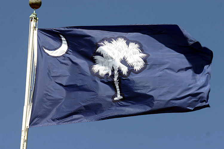 The South Carolina Flag as it flies over Fort Sumter � Mike Lynaugh