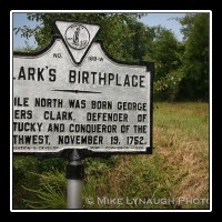 A historical monument marking the birthplace of Clark, of Lewis & Clark fame, in Charlottesville, VA.  � Mike Lynaugh Photography