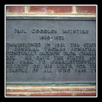 A plaque about the General Stonewall Jackson statue in Charlottesville, VA.  � Mike Lynaugh Photography
