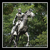  The bronze equestrian statue of General Stonewall Jackson in Charlottesville, Virginia.  It was sculpted by Charles Keck at the request of the National Sculpture Society.  The statue was dedicated on October 19, 1921.  � Mike Lynaugh Photography
