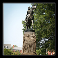  The bronze equestrian statue of General Stonewall Jackson in Charlottesville, Virginia.  It was sculpted by Charles Keck at the request of the National Sculpture Society.  The statue was dedicated on October 19, 1921.  � Mike Lynaugh Photography