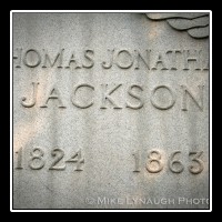 The stone base of the equestrian statue of General Stonewall Jackson in Charlottesville, Virginia.  It was sculpted by Charles Keck at the request of the National Sculpture Society.  The statue was dedicated on October 19, 1921.  � Mike Lynaugh Photography