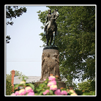  The bronze equestrian statue of General Stonewall Jackson in Charlottesville, Virginia.  It was sculpted by Charles Keck at the request of the National Sculpture Society.  The statue was dedicated on October 19, 1921.  � Mike Lynaugh Photography
