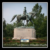 The bronze Robert E Lee statue in Charlottesville, VA.  This monument was scuplted by artists Henry Shrady and Leo Lentelli at the request of the National Sculpture Society and was dedicated on May 21, 1924.  It is interesting to note that the original artist, Henry Shrady passed away while this sculpture was still unfinished, and Leo Lentelli completed it.  � Mike Lynaugh Photography