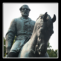 The bronze Robert E Lee statue in Charlottesville, VA.  This monument was scuplted by artists Henry Shrady and Leo Lentelli at the request of the National Sculpture Society and was dedicated on May 21, 1924.  It is interesting to note that the original artist, Henry Shrady passed away while this sculpture was still unfinished, and Leo Lentelli completed it.  � Mike Lynaugh Photography