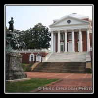 The Thomas Jefferson Statue in front of the Rotunda at the University of Virginia (UVA) in Charlottesville, VA.  � Mike Lynaugh Photography