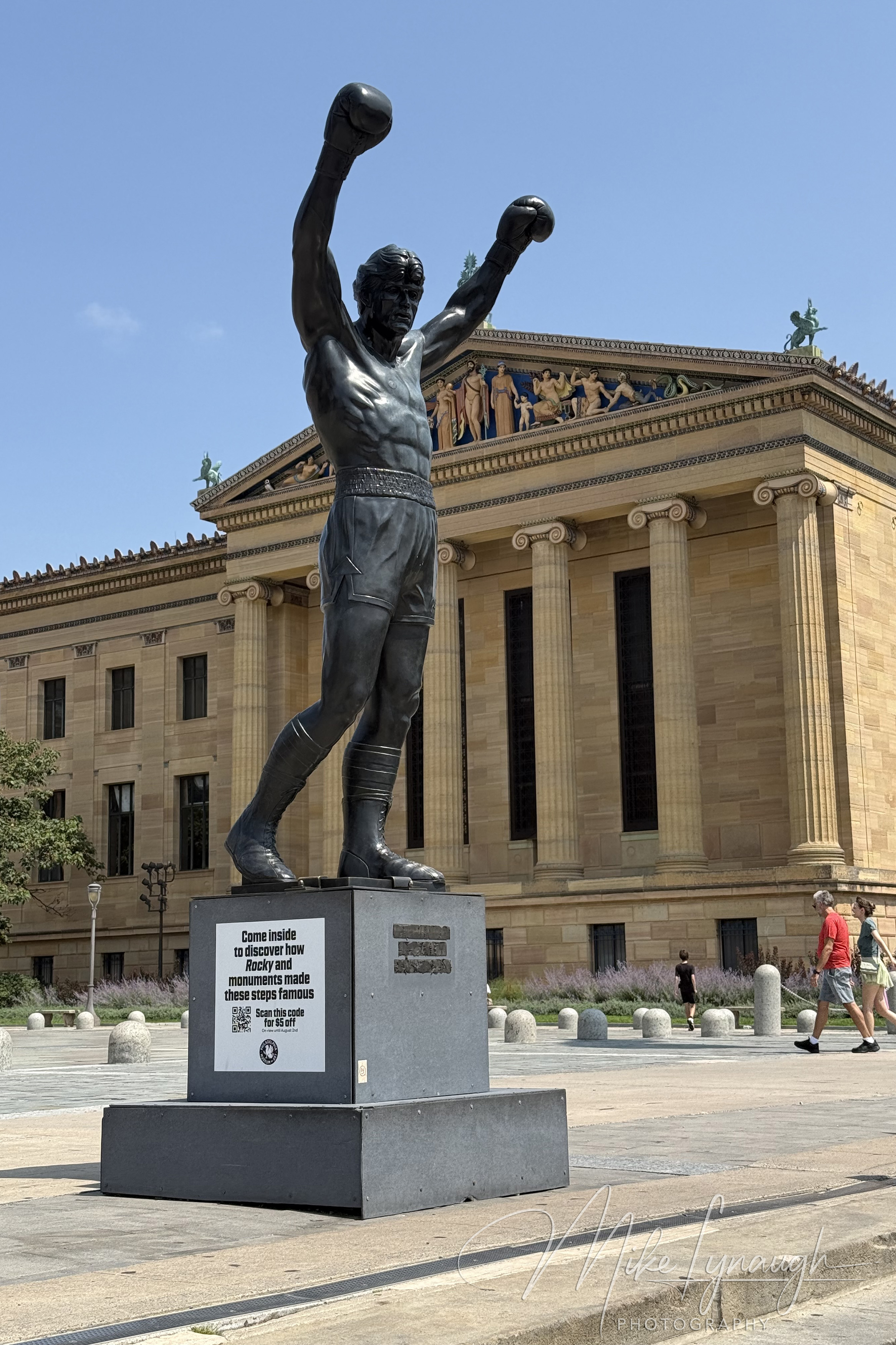 The Rocky Statue at the top of the Rocky Steps at the Philadelphia Museum of Art.