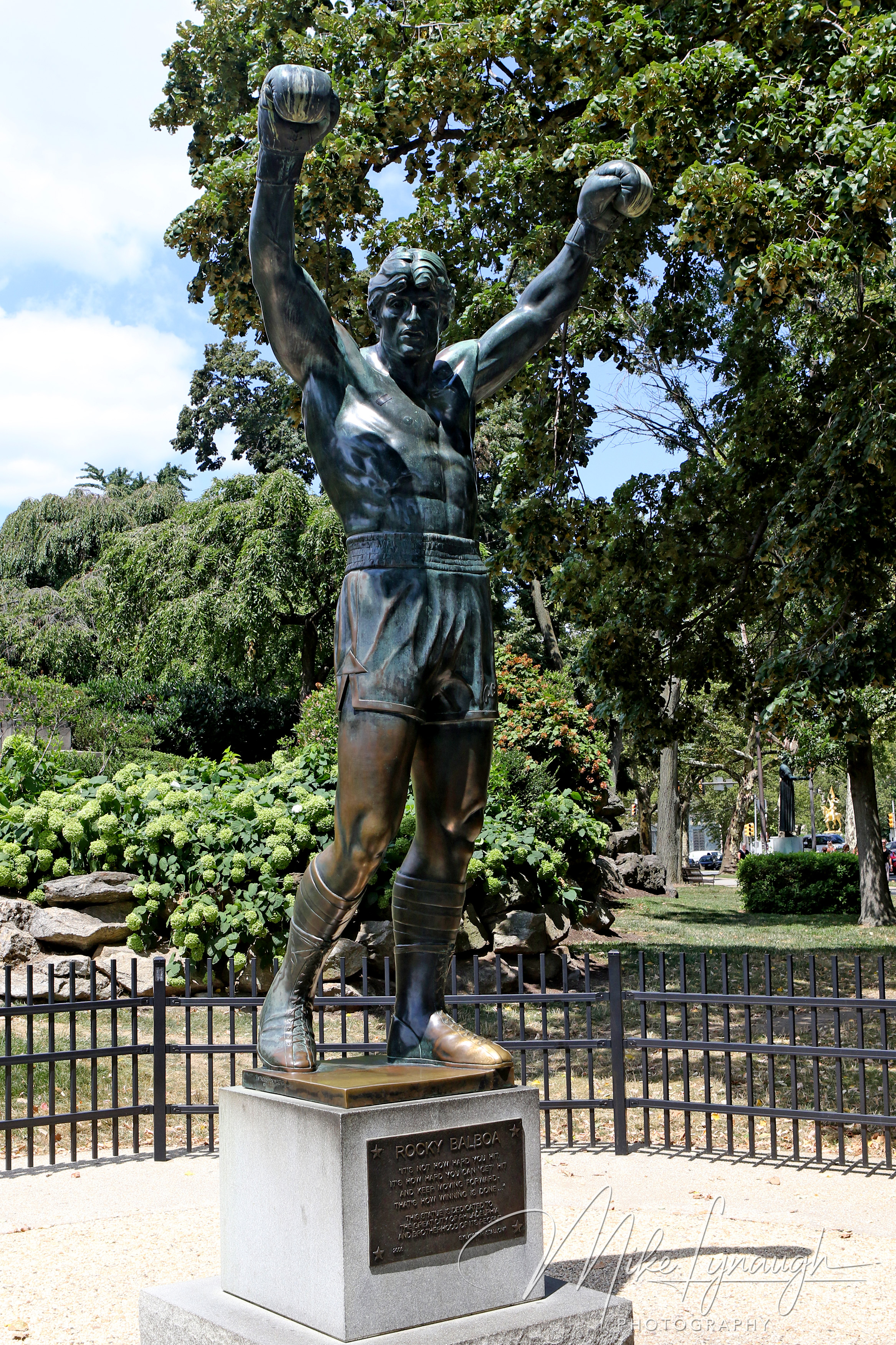 The original Rocky Statue that was feature in Rocky III stands proudly at the bottom of the iconic Rocky Steps at the Philadelphia Museum of Art.