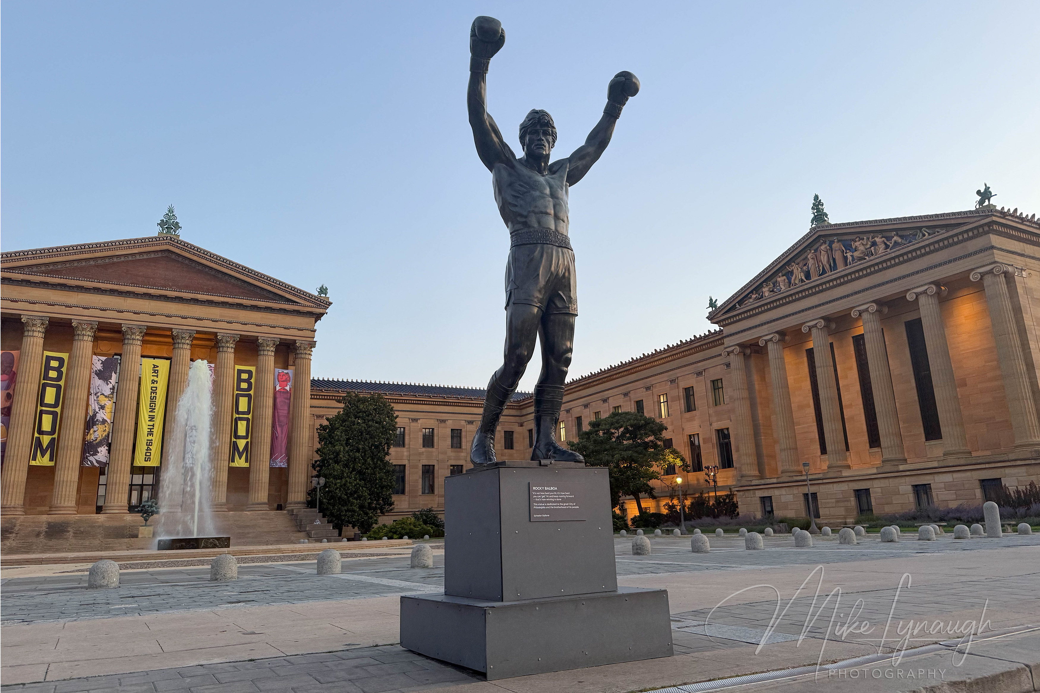 Rocky Statue — At the top of the Rocky Steps. Sylvester Stallone's personal Rocky Statue stands proudly in front of the Phildadelphia Museum of Art.