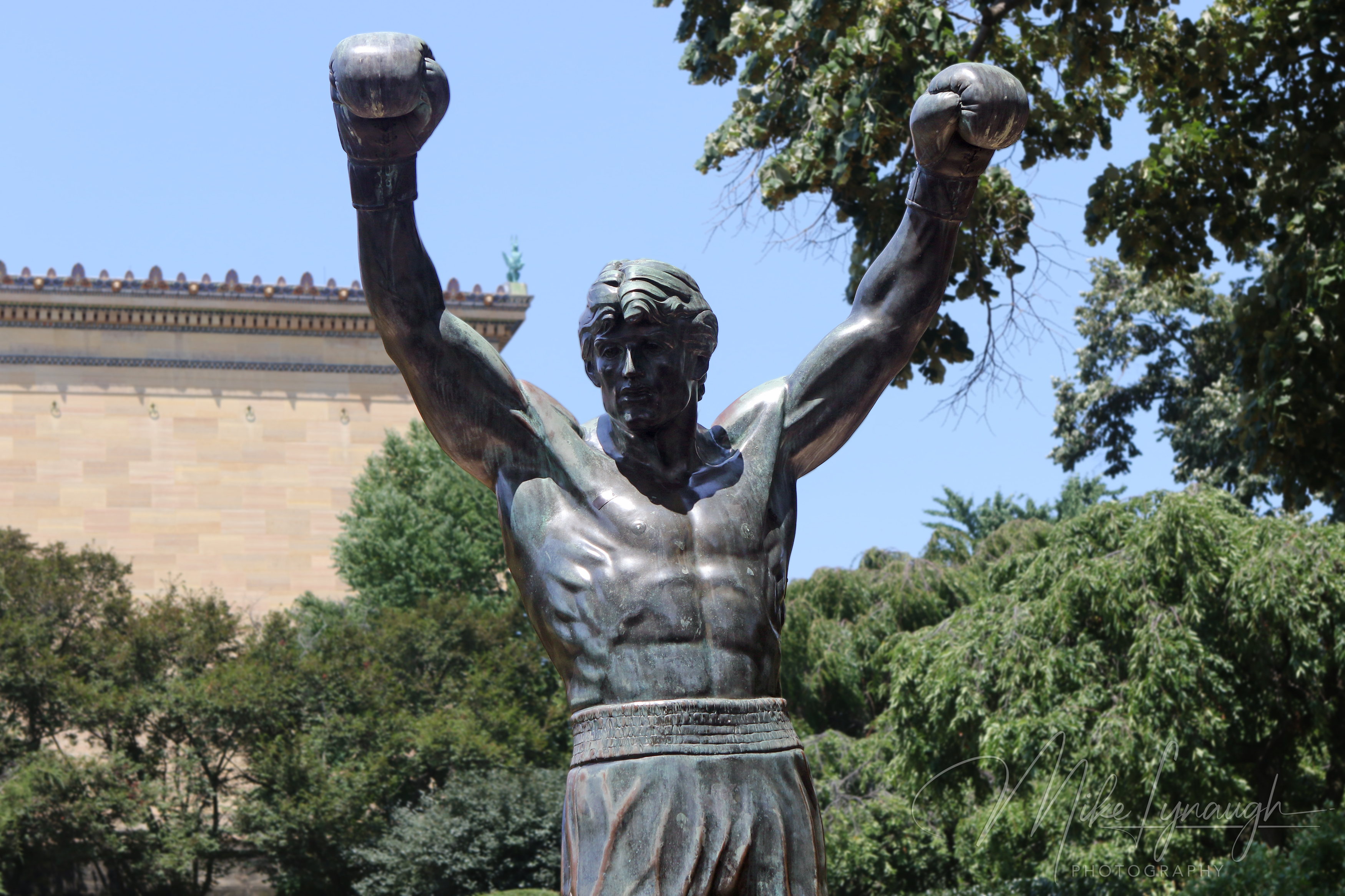 The Rocky statue photographed at the bottom of the Iconic Rocky Steps during Mike Lynaugh’s continuing visual record of the Philadelphia landmark.
