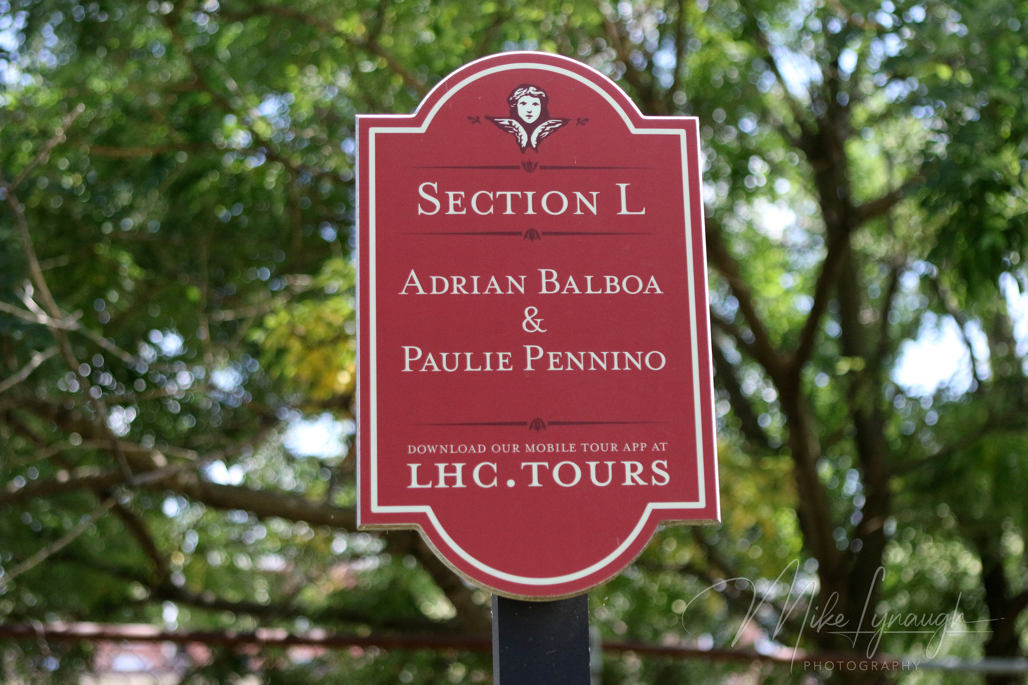 The marker for the tombstones for Adrian Balboa and her brother Paulie Pennino used in the movies Rocky Balboa and Creed.