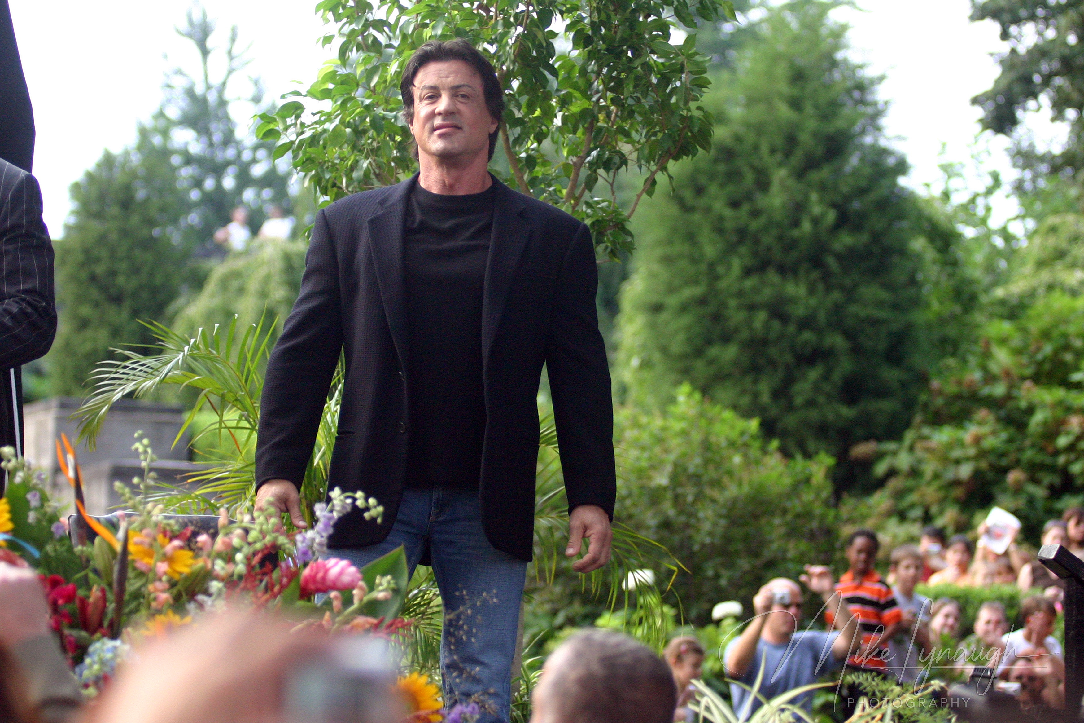 Sylvester Stallone at the rededication of the Rocky Statue at the base of the Rocky Steps at the Philadelphia Museum of Art.