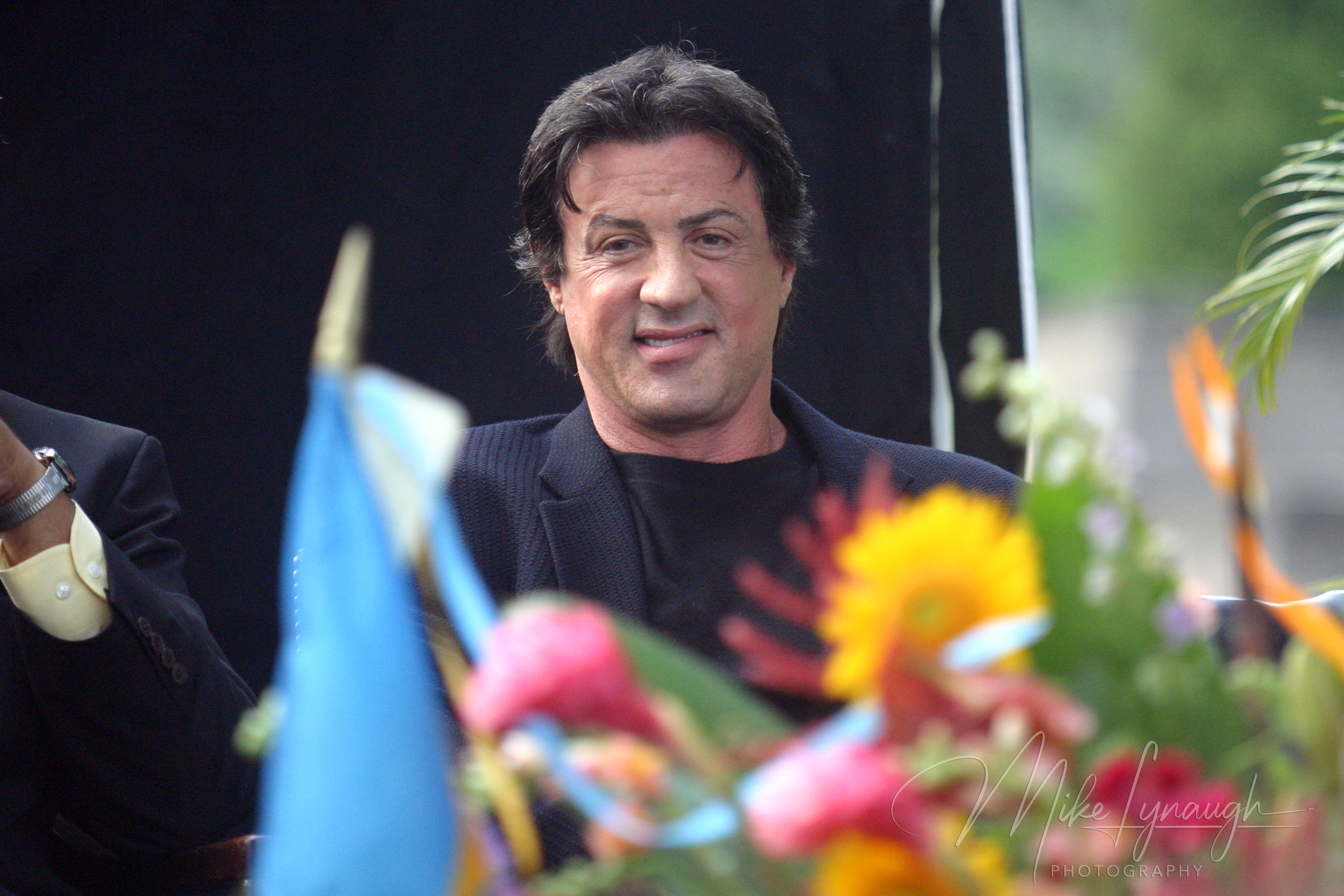 Sylvester Stallone at the rededication of the Rocky Statue at the base of the Rocky Steps at the Philadelphia Museum of Art.
