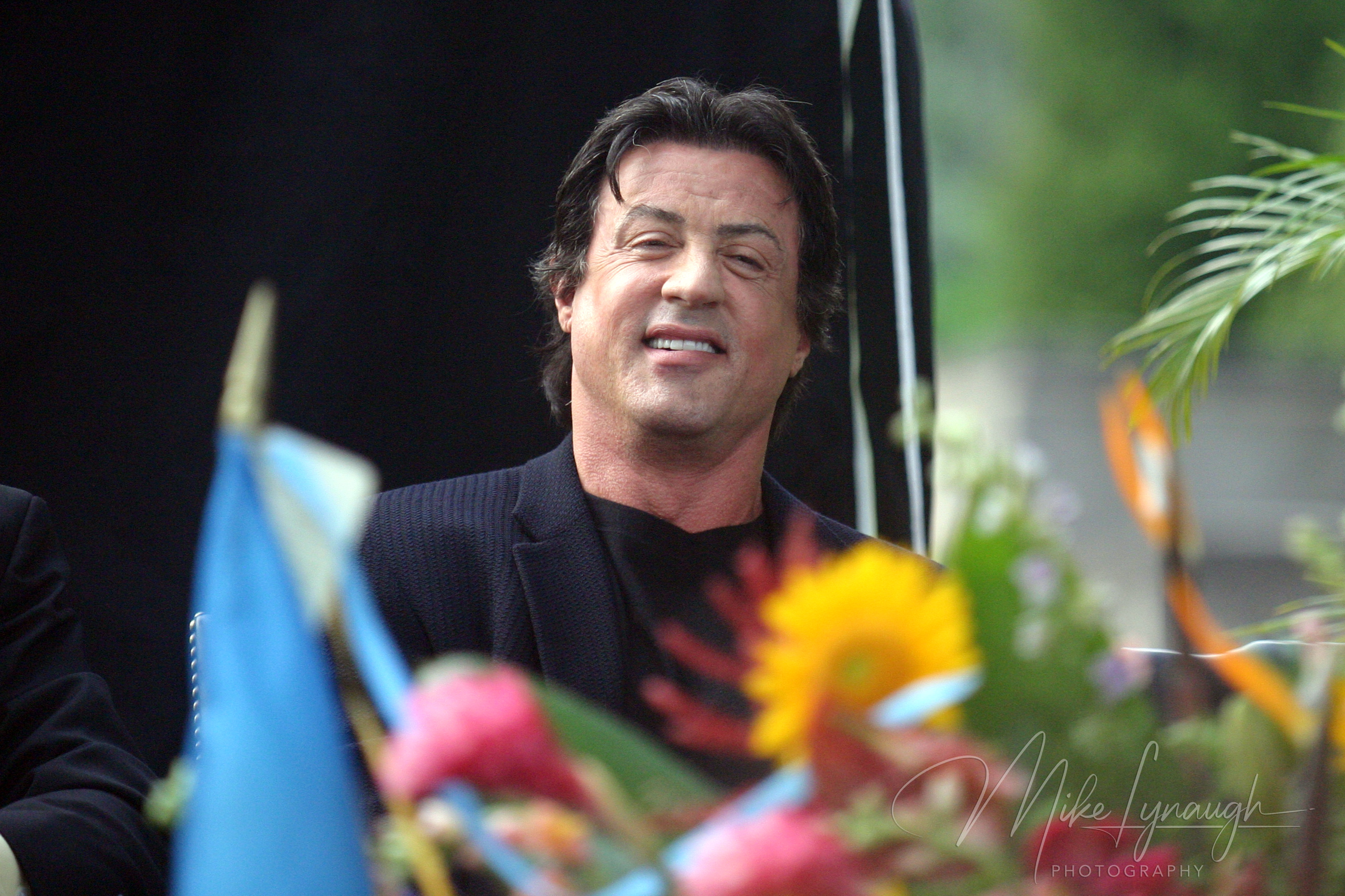 Sylvester Stallone at the rededication of the Rocky Statue at the base of the Rocky Steps at the Philadelphia Museum of Art.