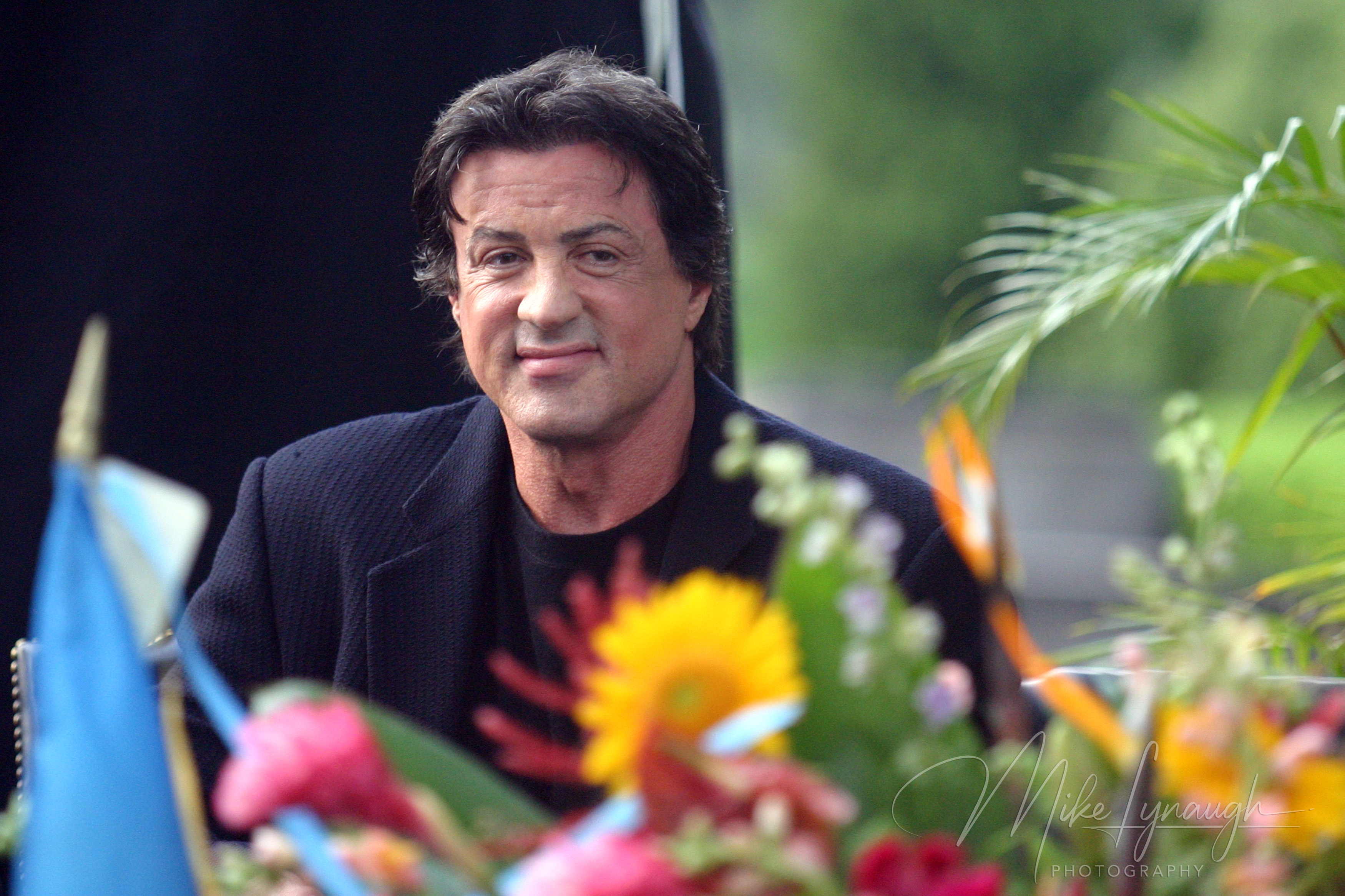 Sylvester Stallone at the rededication of the Rocky Statue at the base of the Rocky Steps at the Philadelphia Museum of Art.