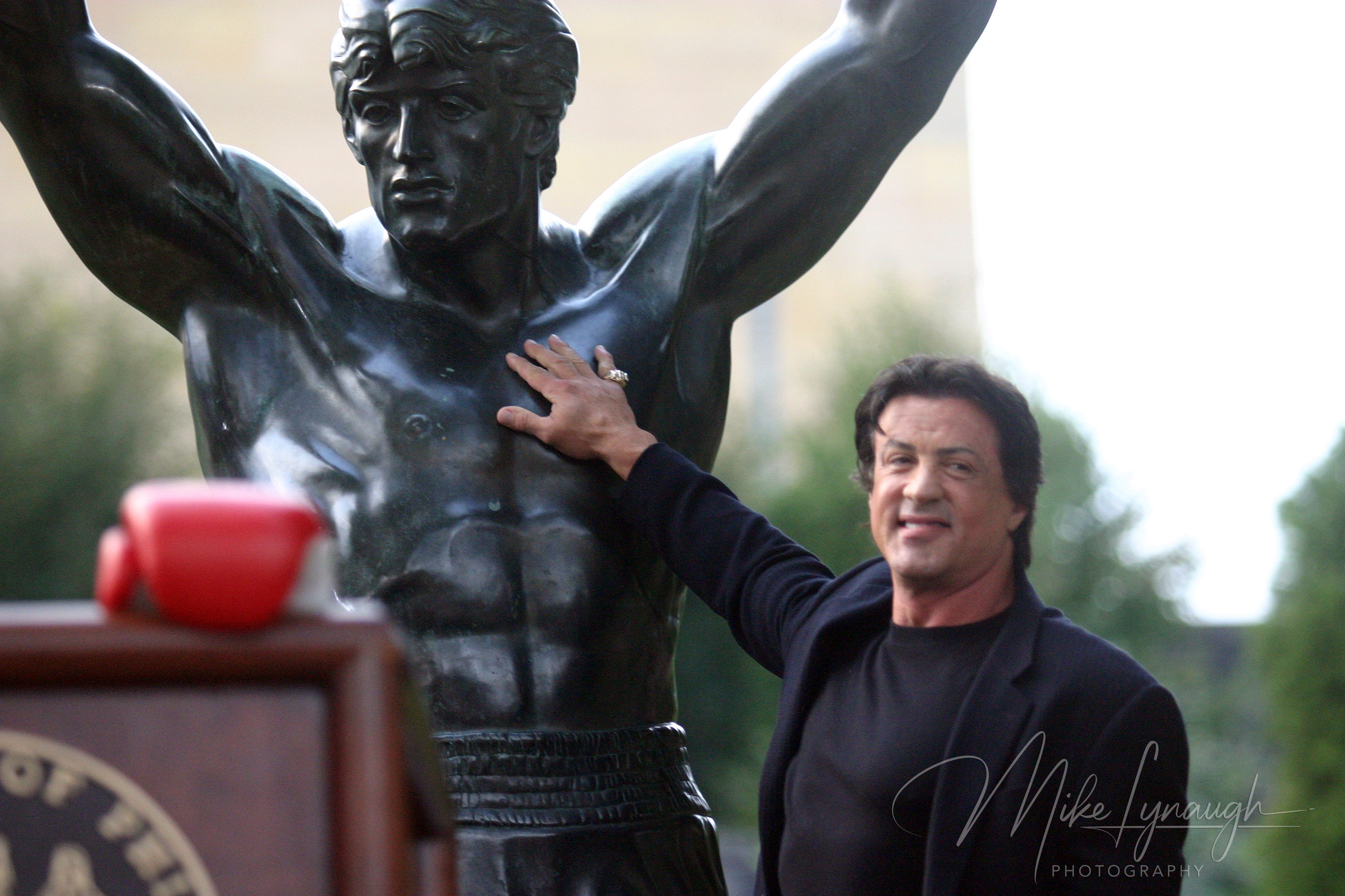 Sylvester Stallone at the Rocky statue rededication in Philadelphia