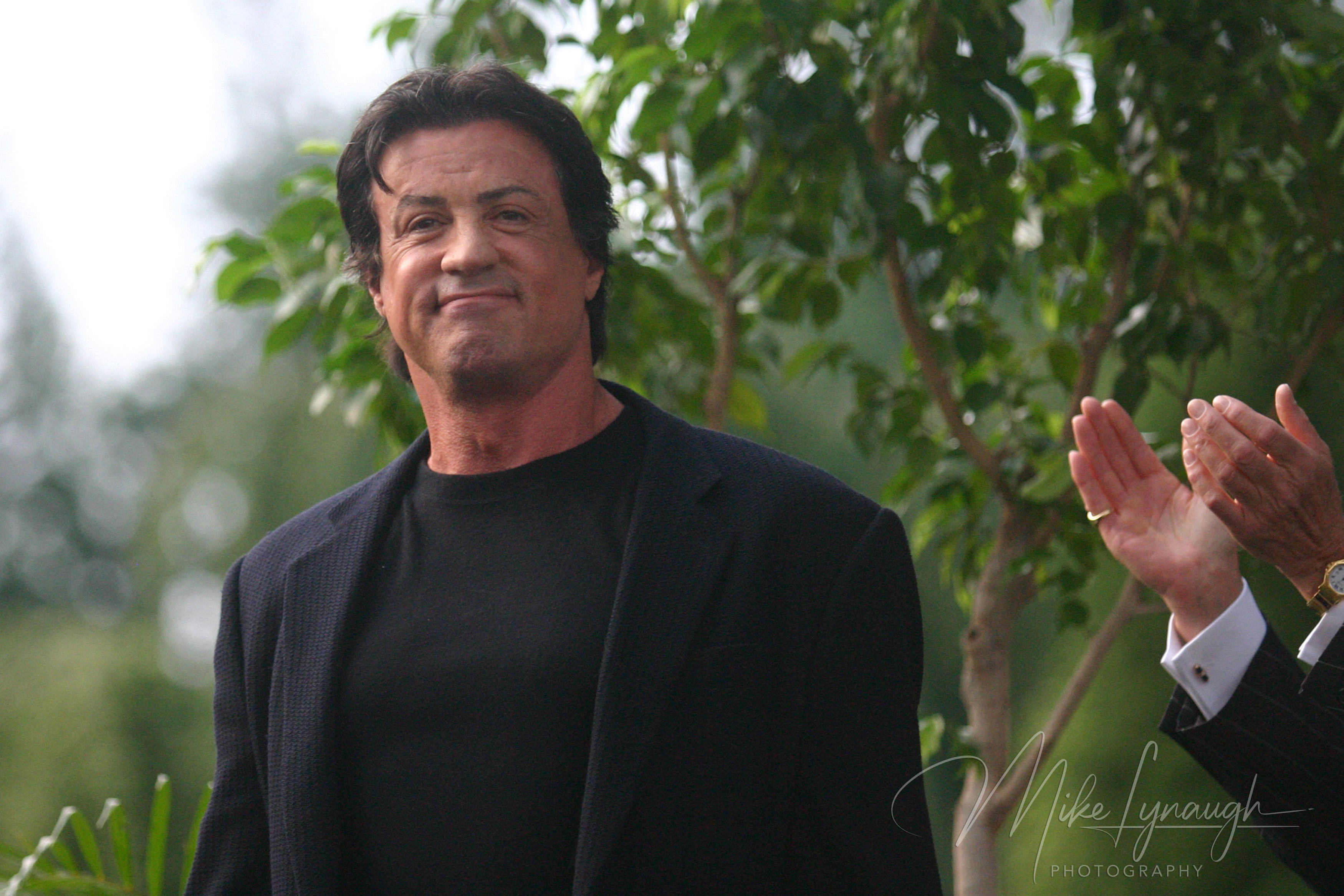 Sylvester Stallone stands proud during the rededication of the Rocky Statue at the base of the Rocky Steps at the Philadelphia Museum of Art.