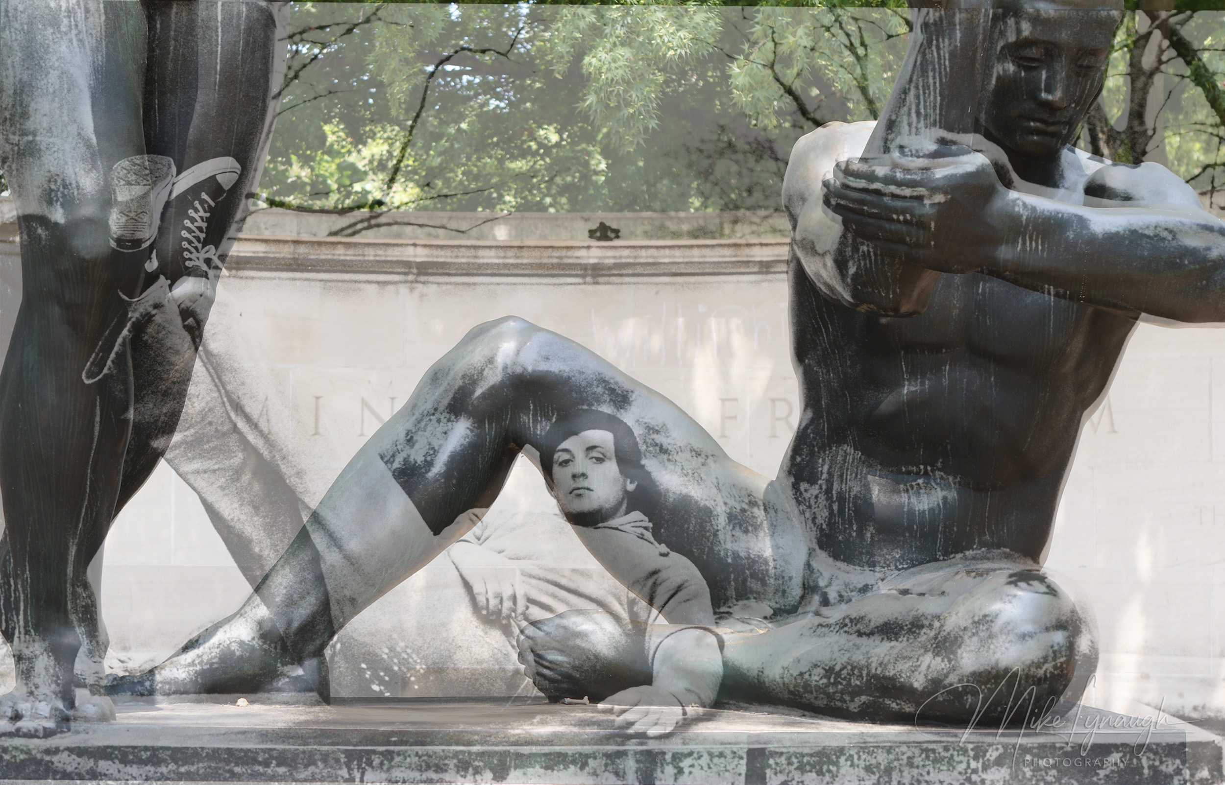 Rocky — A Moment of Rest. A composite photo I put together to show this scene from the original 1976 Rocky and compare it to what it looked like in 2022.