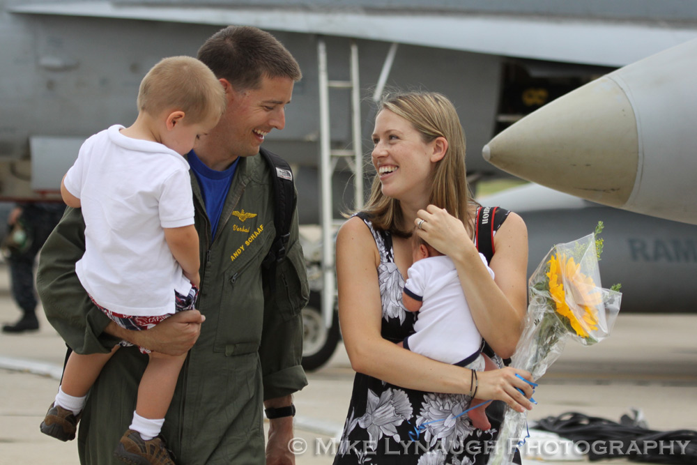 Aviators of VFA-83 "Rampagers" return home to Naval Air Station Oceana following a 6 month deployment in the Gulf on the USS Eisenhower on July 27, 2010.  � Mike Lynaugh