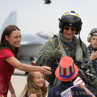 Aviators from VFA-83 "Rampagers" return home to Naval Air Station Oceana following a 6 month deployment in the Gulf on the USS Eisenhower on July 27, 2010.  � Mike Lynaugh