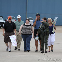 Aviators from VFA-83 "Rampagers" return home to Naval Air Station Oceana following a 6 month deployment in the Gulf on the USS Eisenhower on July 27, 2010.  � Mike Lynaugh