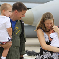 Aviators from VFA-83 "Rampagers" return home to Naval Air Station Oceana following a 6 month deployment in the Gulf on the USS Eisenhower on July 27, 2010.  � Mike Lynaugh