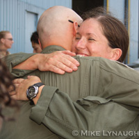 Aviators from VFA-83 "Rampagers" return home to Naval Air Station Oceana following a 6 month deployment in the Gulf on the USS Eisenhower on July 27, 2010.  � Mike Lynaugh