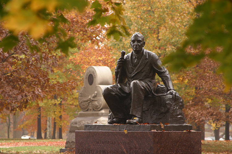 The Albert Woolson memorial along Hancock Avenue - This is also the memorial to the last surviving member of the Grand Army of the Republic   � Mike Lynaugh