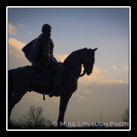 The Stonewall Jackson Monument stands in the approximate location the general held on Henry Hill during First Manassas.  It was here that Jackson earned the nickname "Stonewall" when General Barnard E. Bee tried to rally his men and said, "Form, form, there stands Jackson like a stone wall, rally behind the Virginians!"   Bee suffered a mortal wound a short time later on this same field.  � Mike Lynaugh Photography