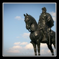 The Stonewall Jackson Monument stands in the approximate location the general held on Henry Hill during First Manassas.  It was here that Jackson earned the nickname "Stonewall" when General Barnard E. Bee tried to rally his men and said, "Form, form, there stands Jackson like a stone wall, rally behind the Virginians!"   Bee suffered a mortal wound a short time later on this same field.  � Mike Lynaugh Photography