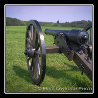 A lone cannon rests on the Henry House Hill on the Manassas Battlefield National Park.  On July 21, 1861 85 year-old Mrs. Judith Carter Henry was bed-ridden and unable to evacuate when the fighting came to her property.  She was mortally wounded when a Union shell crashed through her bedroom wall and severed off one of her feet and caused other injuries.  � Mike Lynaugh Photography