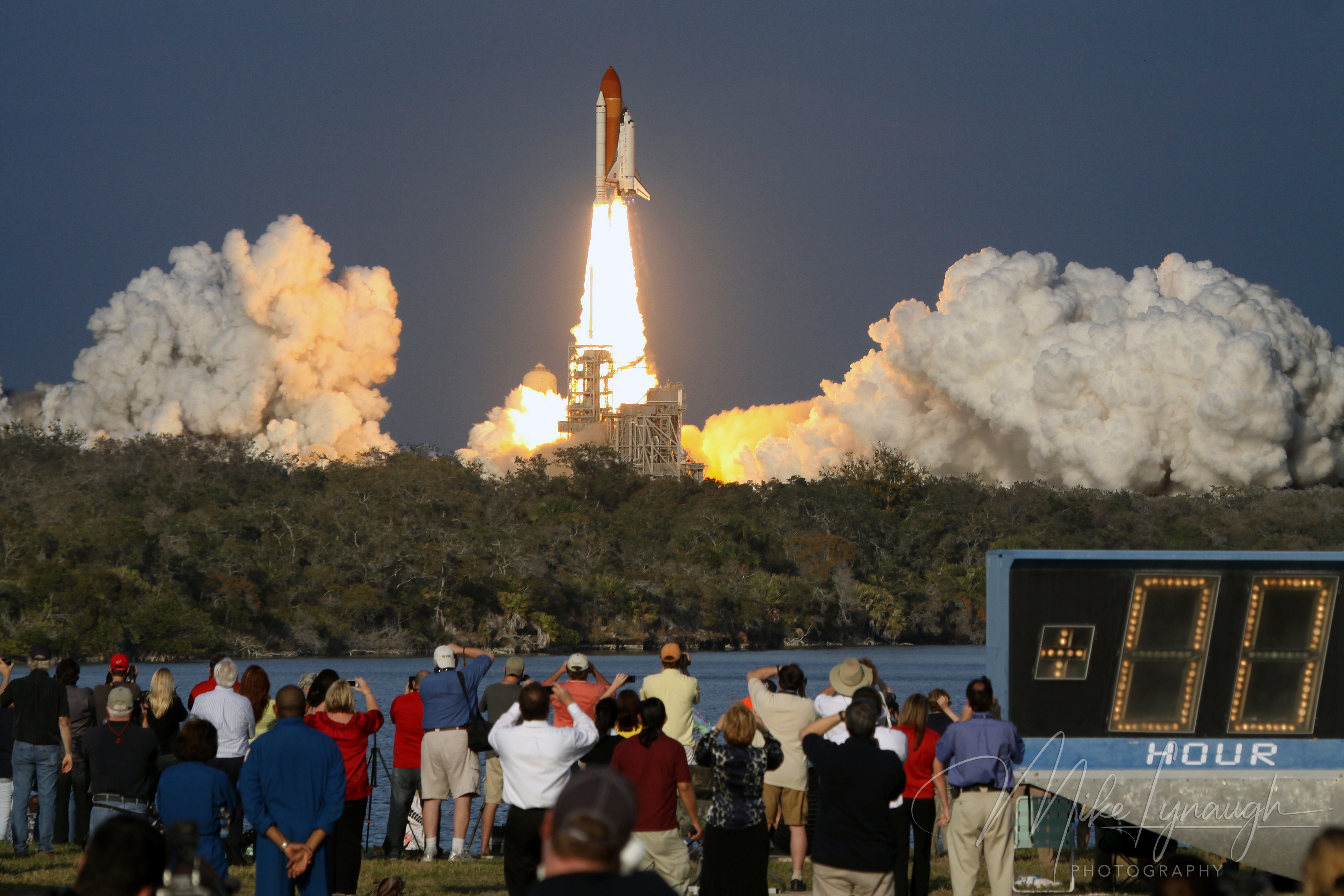 NASA’s Space Shuttle Discovery (OV-103) dramatically lifts off from Launch Pad 39A at Kennedy Space Center, Florida, on February 24, 2011.